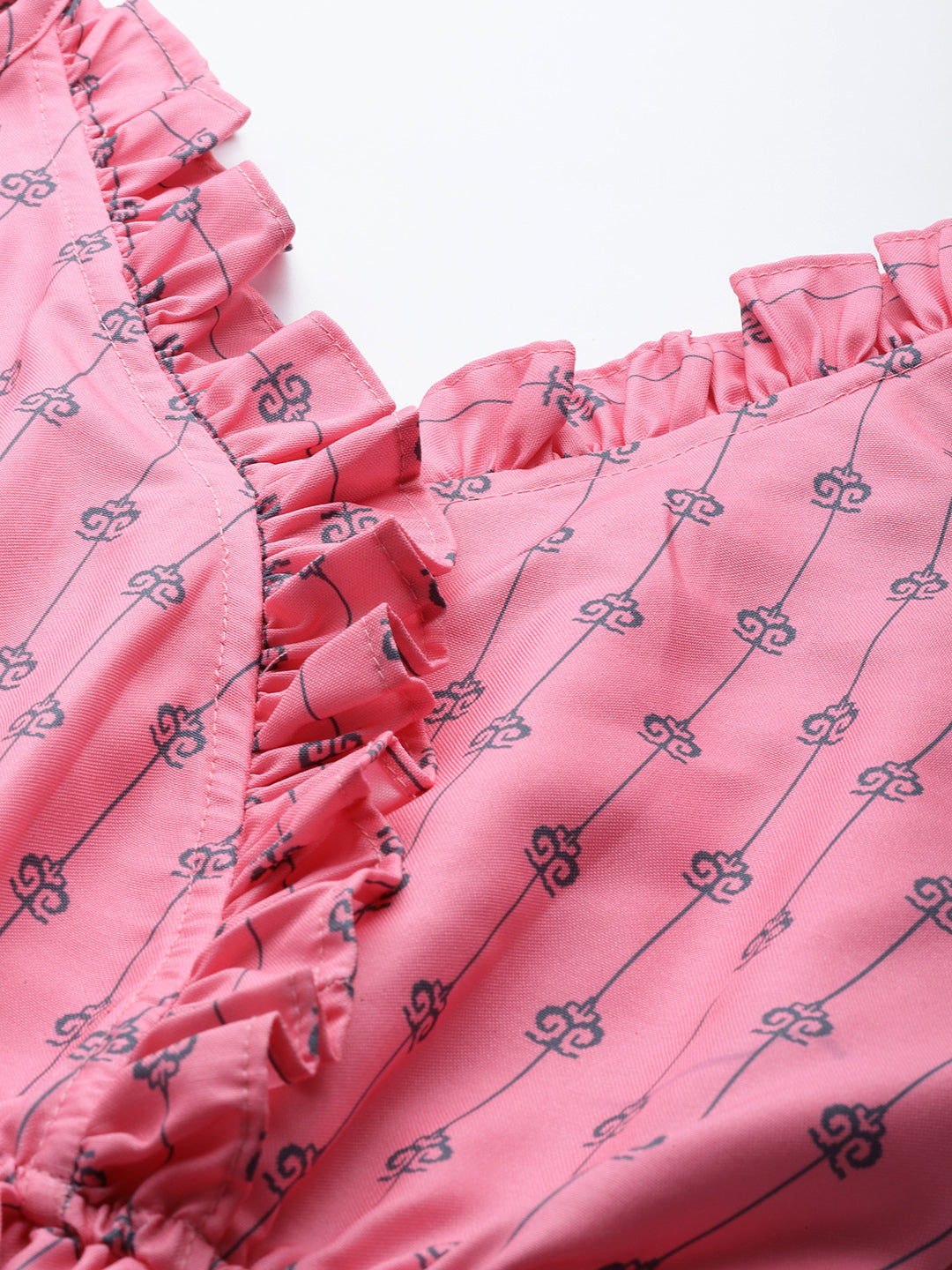 Women  Printed crop top with frills