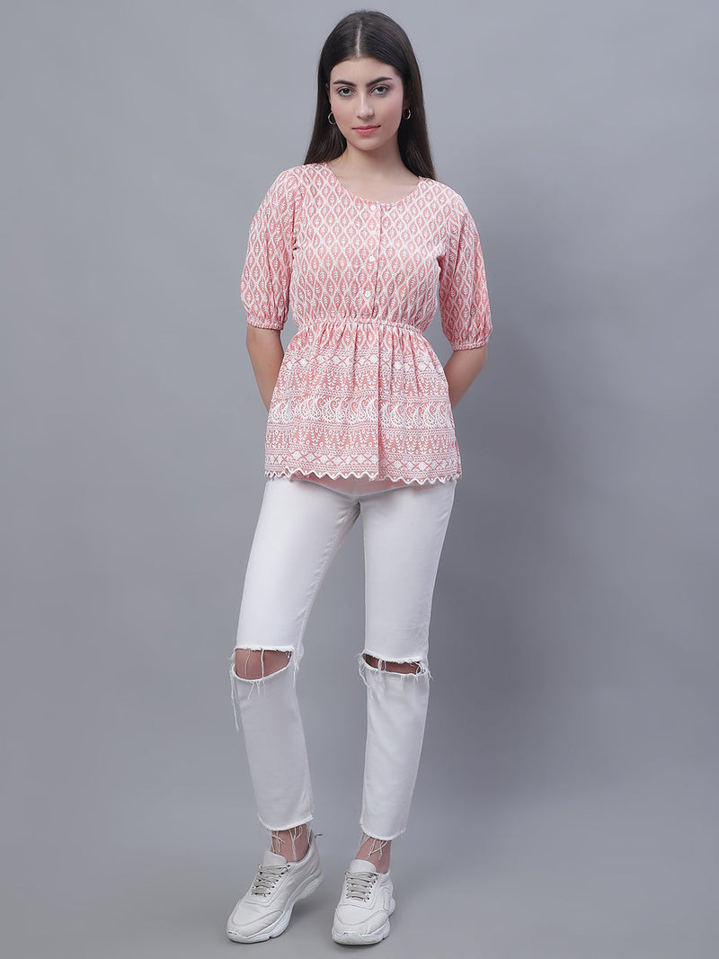 Women's Chikankari Work Empire Top