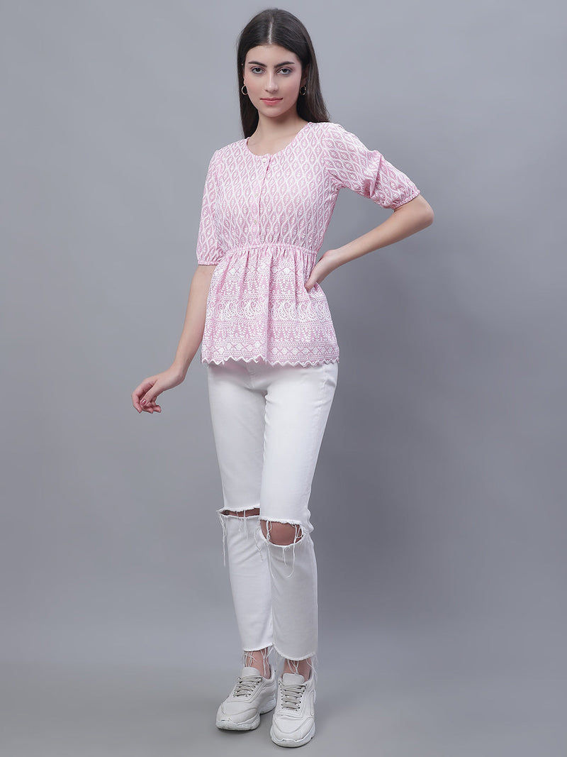 Women's Chikankari Work Empire Top