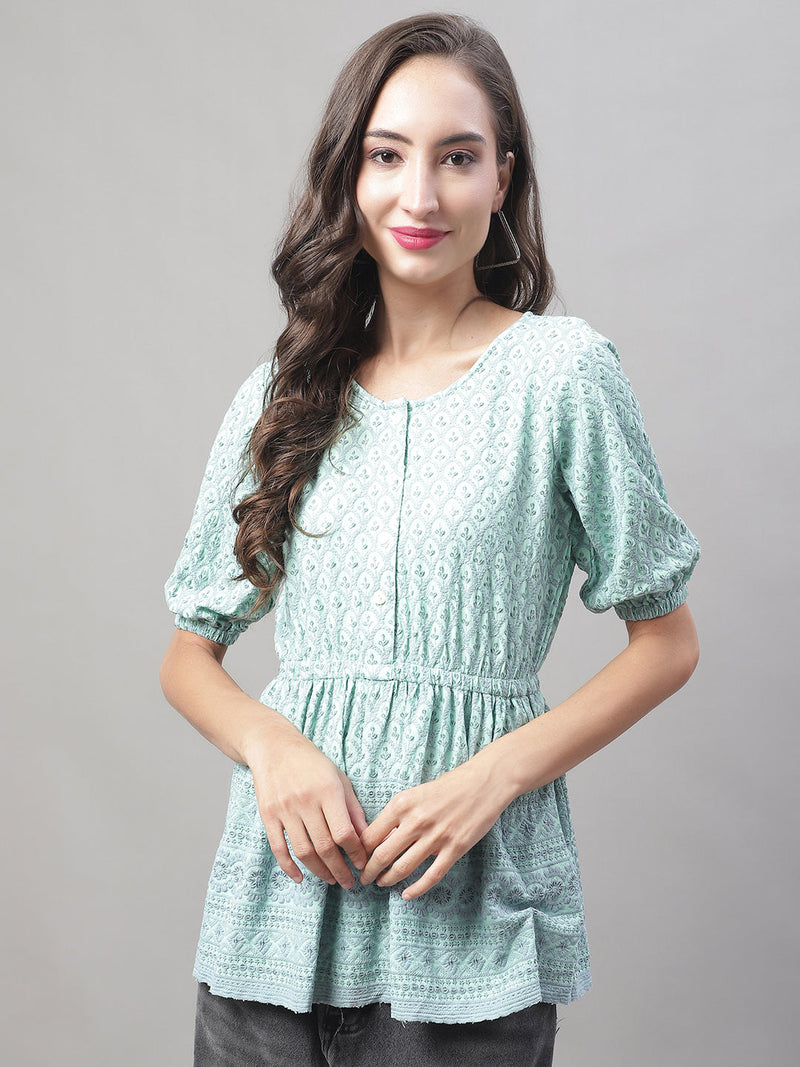 Women's Chikankari Work Empire Top