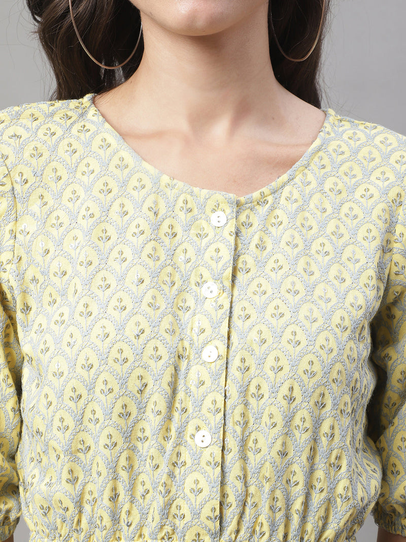 Women's Chikankari Work Empire Top