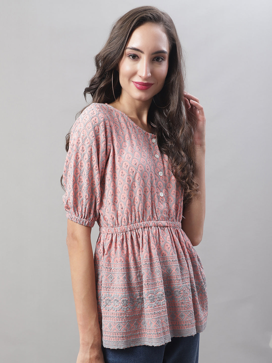 Women's Chikankari Work Empire Top