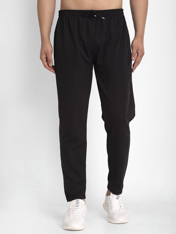 Indian Needle Men's Black Solid Track Pants