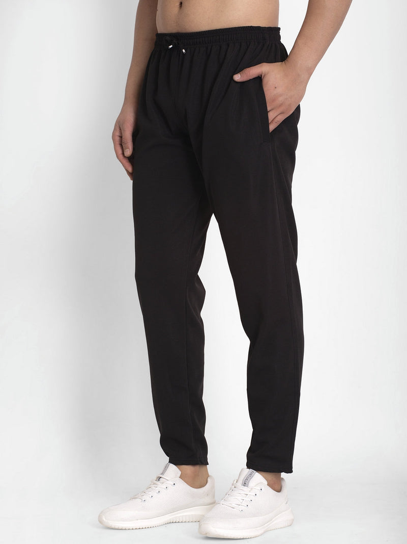 Indian Needle Men's Black Solid Track Pants