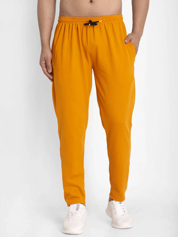 Jainish Men's Mustard Solid Track Pants ( JOG 014Mustard )