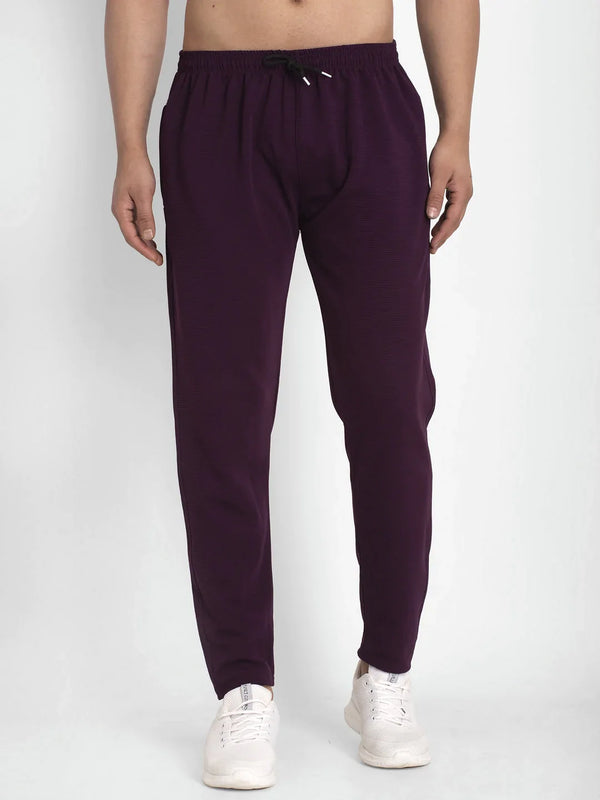 Jainish Men's Purple Solid Track Pants ( JOG 014Purple )