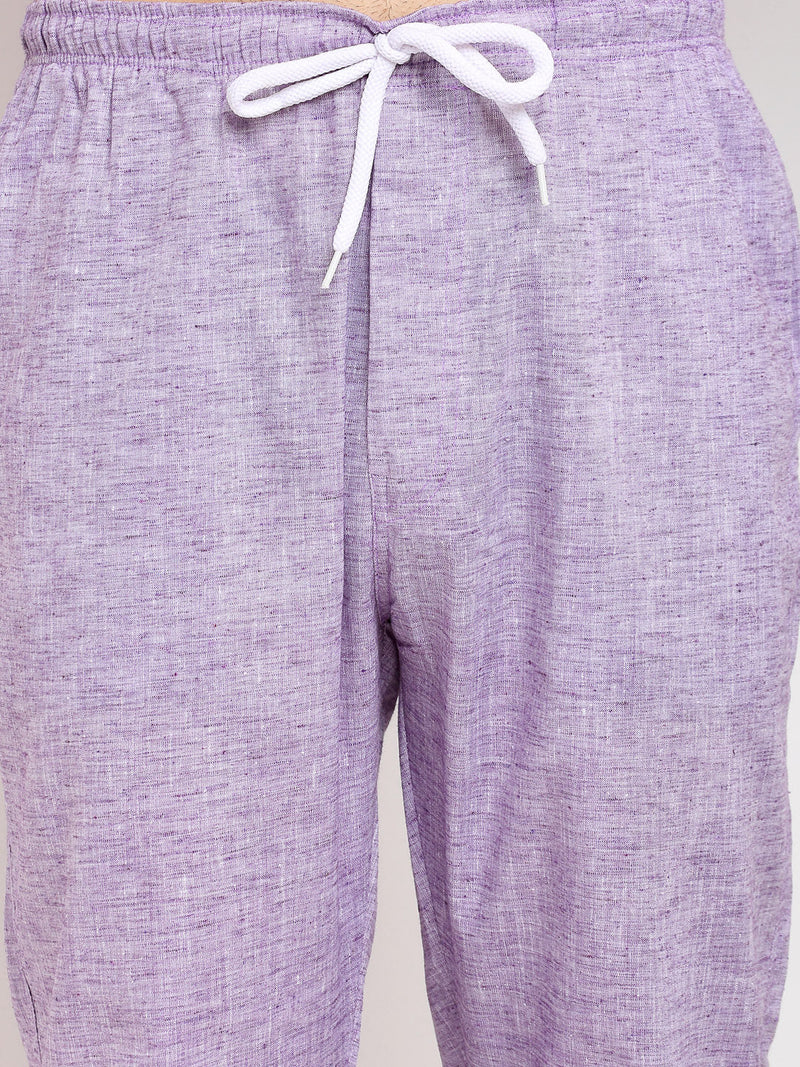 Jainish Men's Purple Linen Cotton Track Pants ( JOG 021Purple )