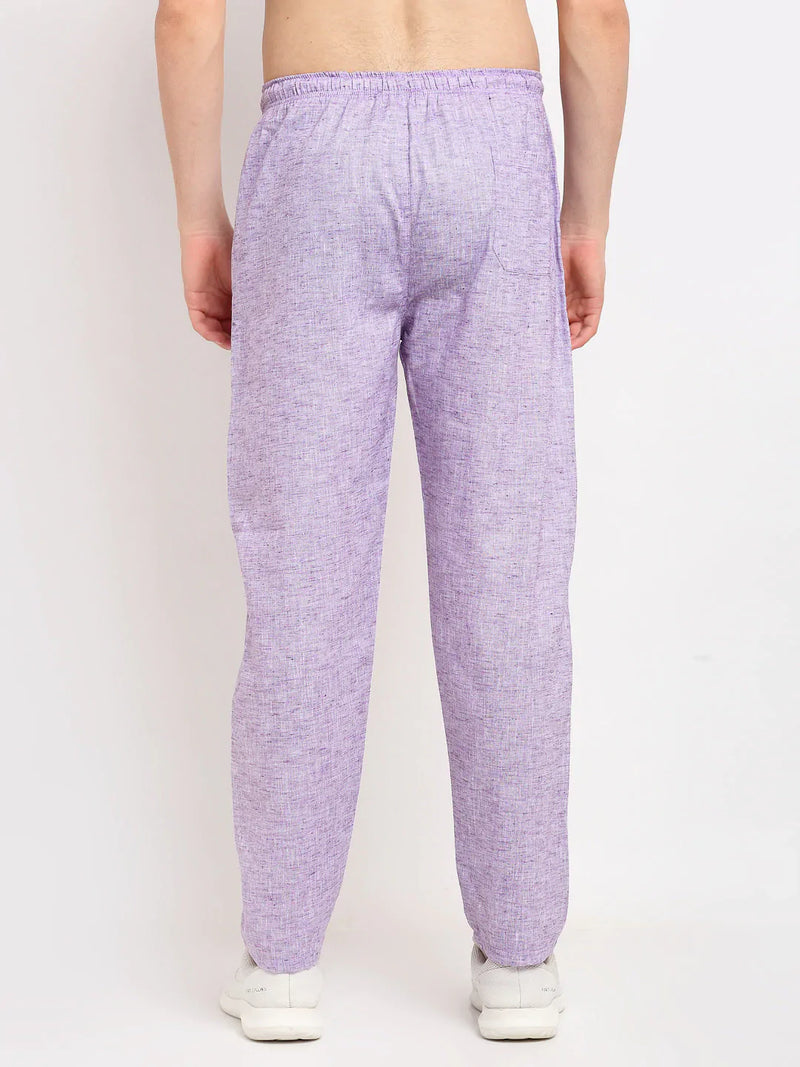 Jainish Men's Purple Linen Cotton Track Pants ( JOG 021Purple )