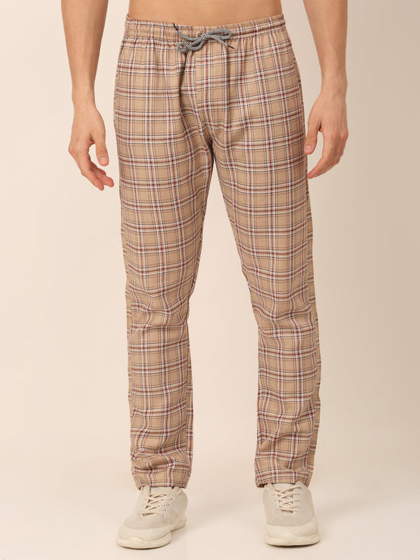 Indian Needle Men's Checked Cotton  Track Pants