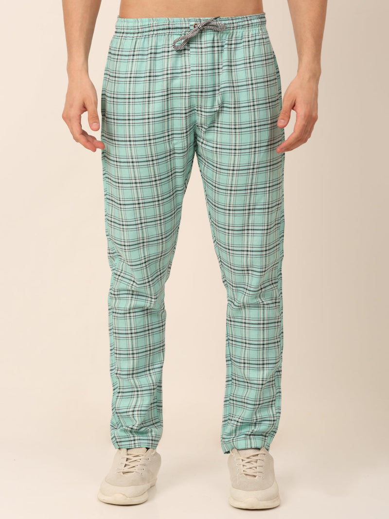 Indian Needle Men's Checked Cotton  Track Pants