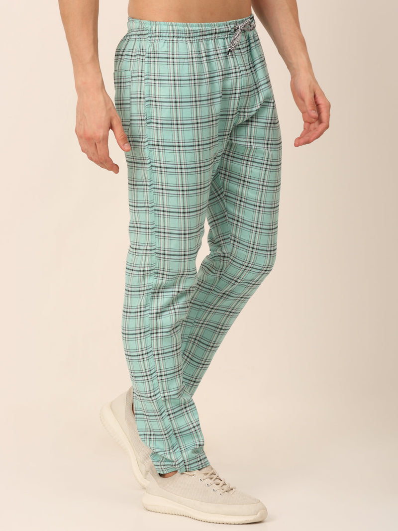 Indian Needle Men's Checked Cotton  Track Pants