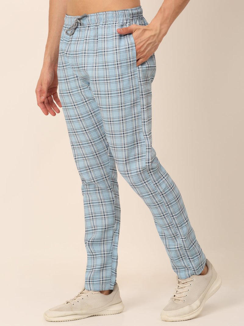 Indian Needle Men's Checked Cotton  Track Pants