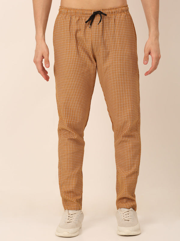 Indian Needle Men's Checked Cotton  Track Pants