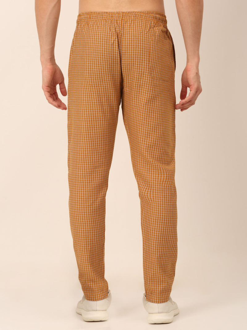 Indian Needle Men's Checked Cotton  Track Pants