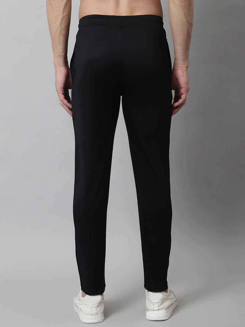 Men's Black Solid Streachable Lycra Trackpants