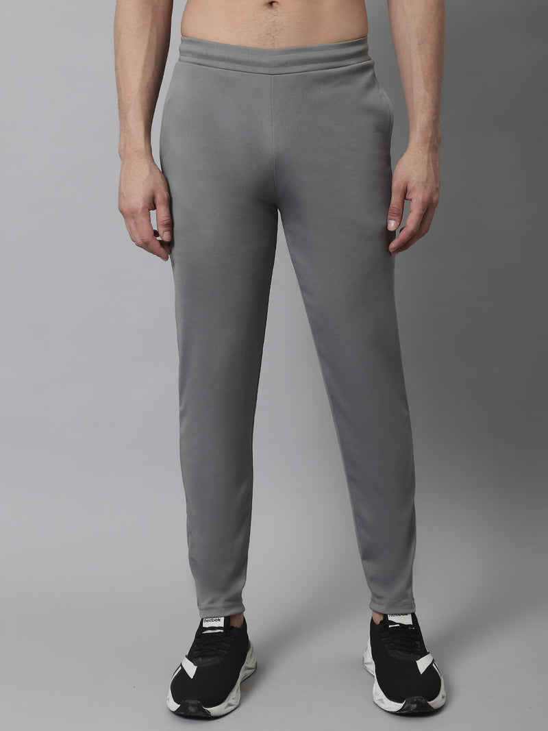 Men's Grey Solid Streachable Lycra Trackpants