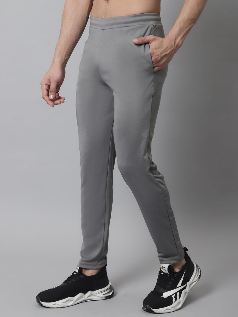 Men's Grey Solid Streachable Lycra Trackpants