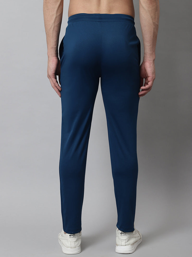 Men's Blue Solid Streachable Lycra Trackpants