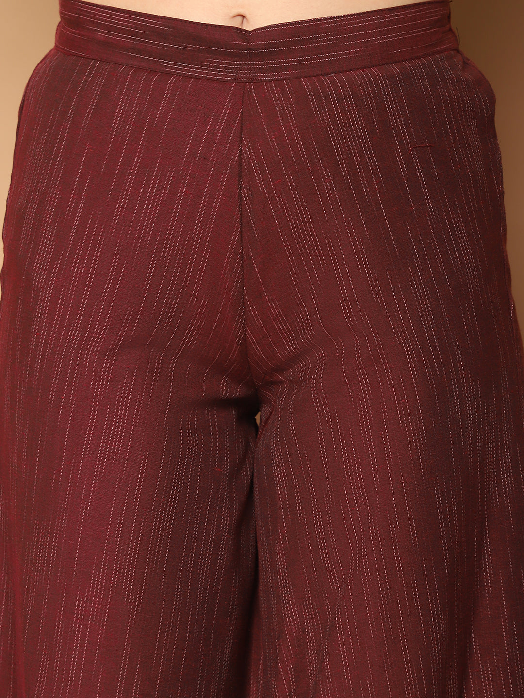 Women Woven Design Kantha Work Kurta with Palazzos & With Dupatta ( JOKPL D56M 1554 Maroon )