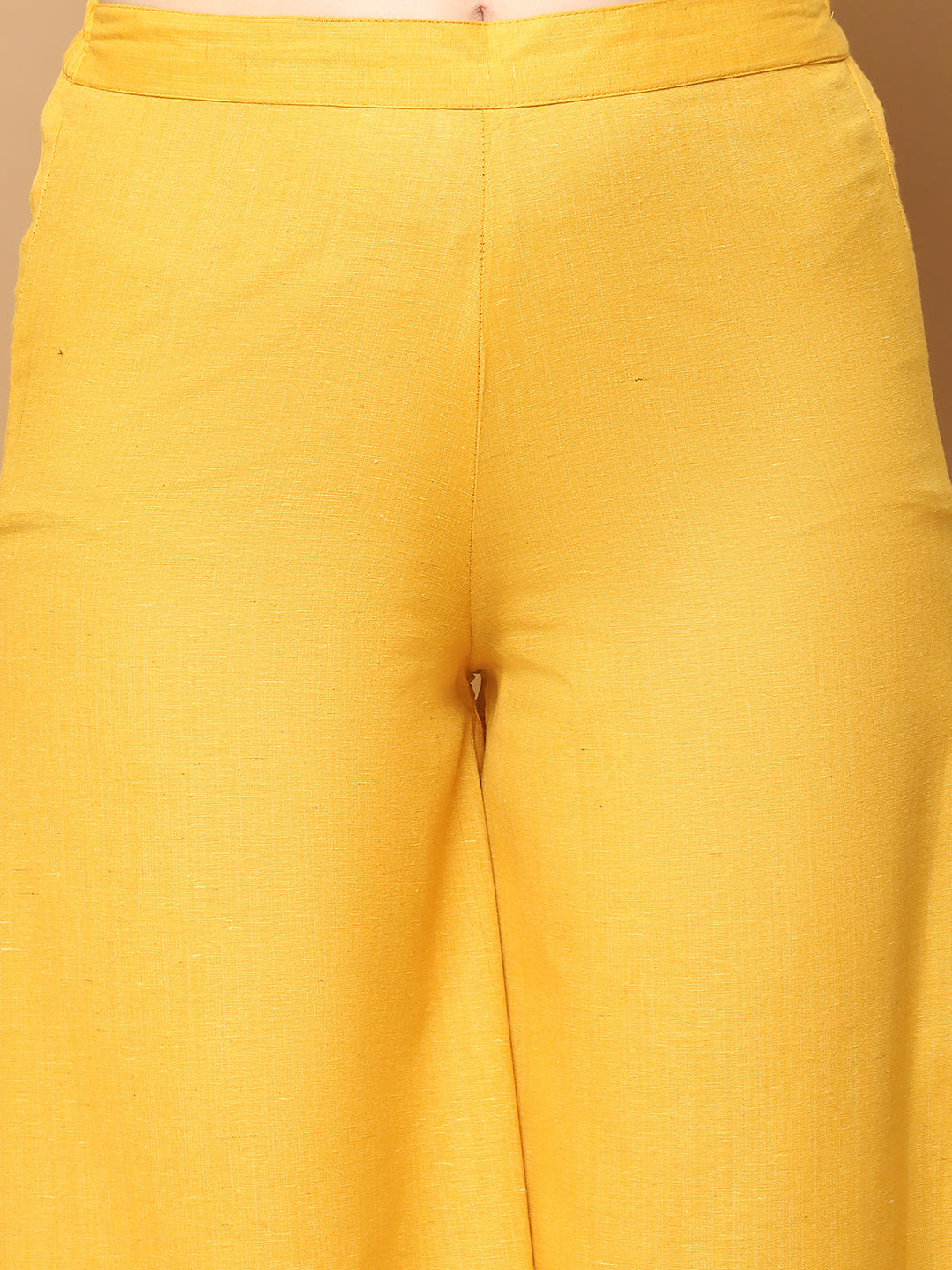 Printed yellow kurta with lace work, pallazos dupatta set ( JOKPL D61Y 1562 Yellow )