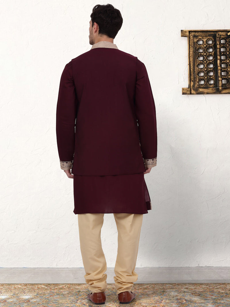 Men's Embroidered Waistcoat and Kurta Pyjama