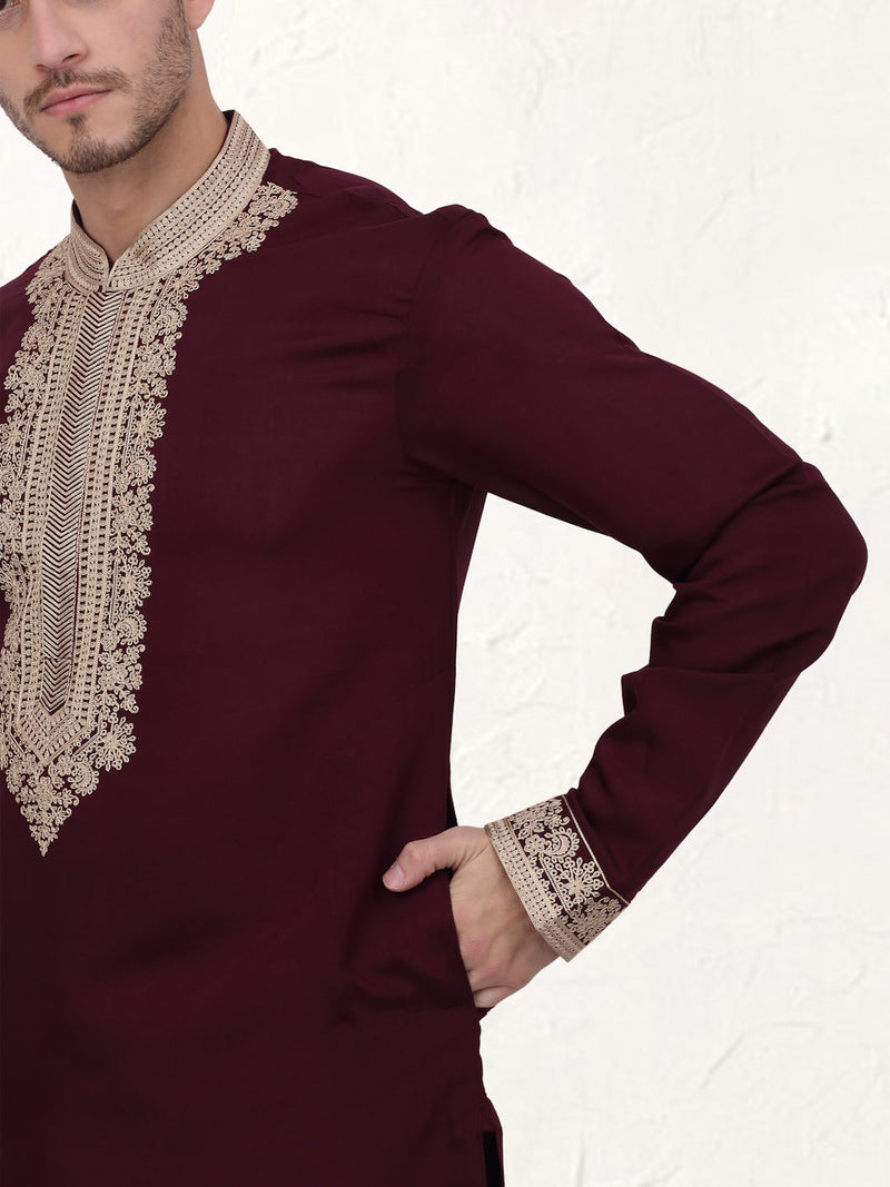 Men's Embroidered Waistcoat and Kurta Pyjama