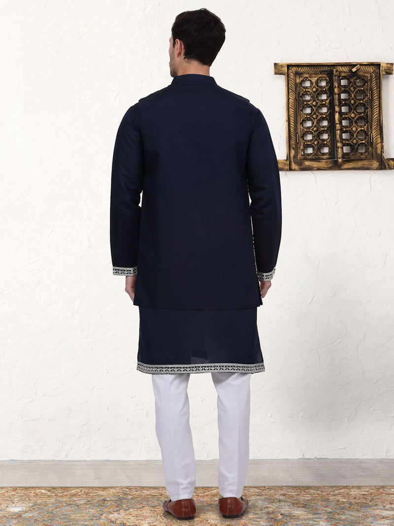 Men's Embroidered Waistcoat and Kurta Pyjama