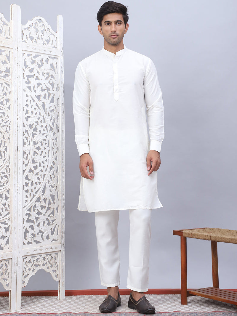 Embroidered Nehru Jacket With Solid Kurta Pyjama Set