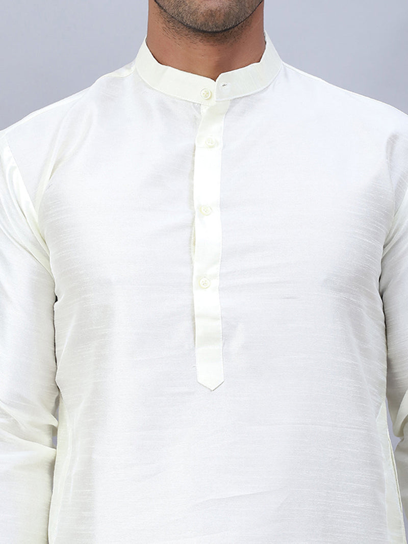 Embossed Nehru Jacket With Solid Kurta Pyjama Set