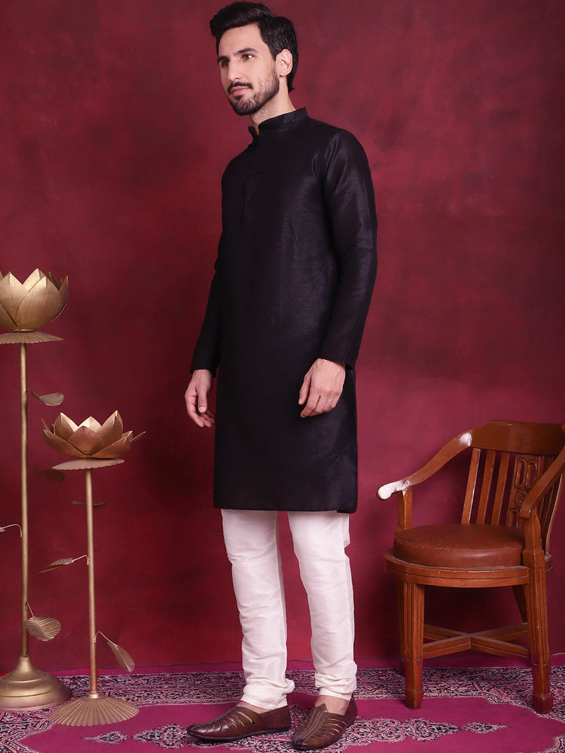 Woven Design Nehru Jacket With Kurta Pyjama Set ( JOKPWC 636B 4088 Golden )