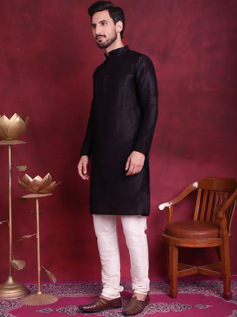 Woven Design Nehru Jacket With Kurta Pyjama Set ( JOKPWC 636B 4088 Silver )