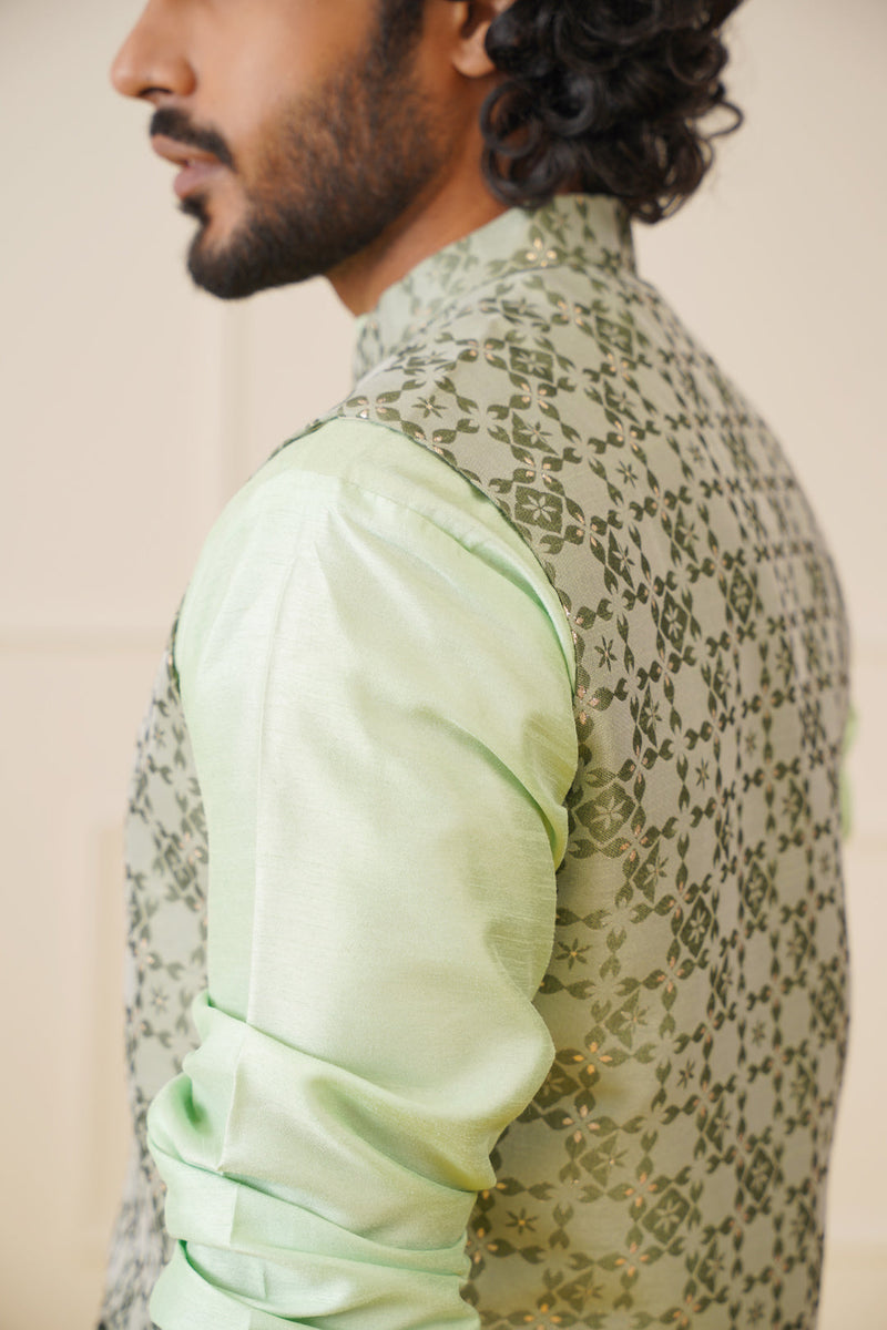 Men's Woven Design Nehru Jacket