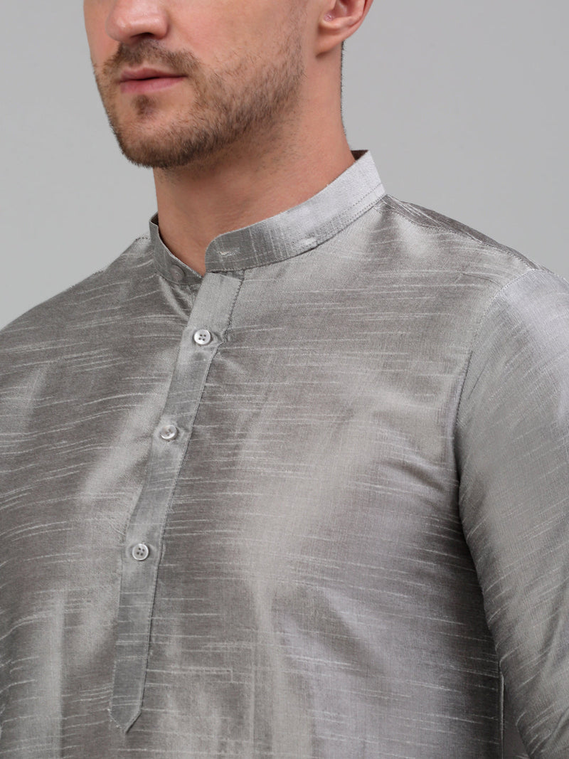 Men's Woven Design Nehru Jacket and Kurta Pyjama Set