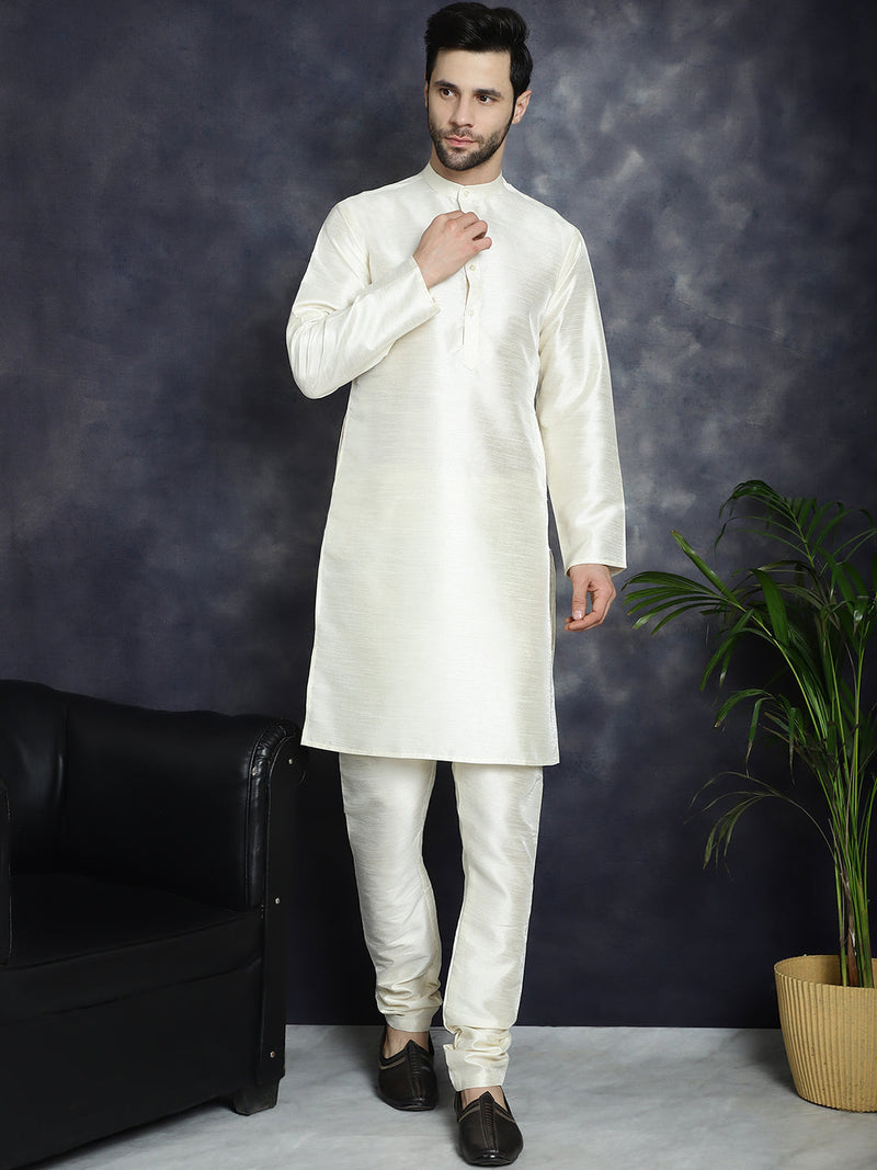 Men's Sequins and Embroidred Nehru Jacket With Solid Kurta Pyjama ( JOKPWC 636W 4096Peach )