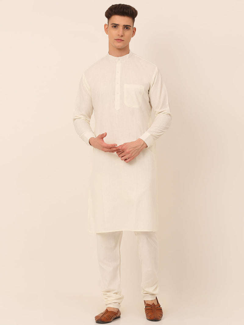 Men's Solid Kurta Pyjama With Nehru Jacket ( JOKPWC W-F 4046Black )