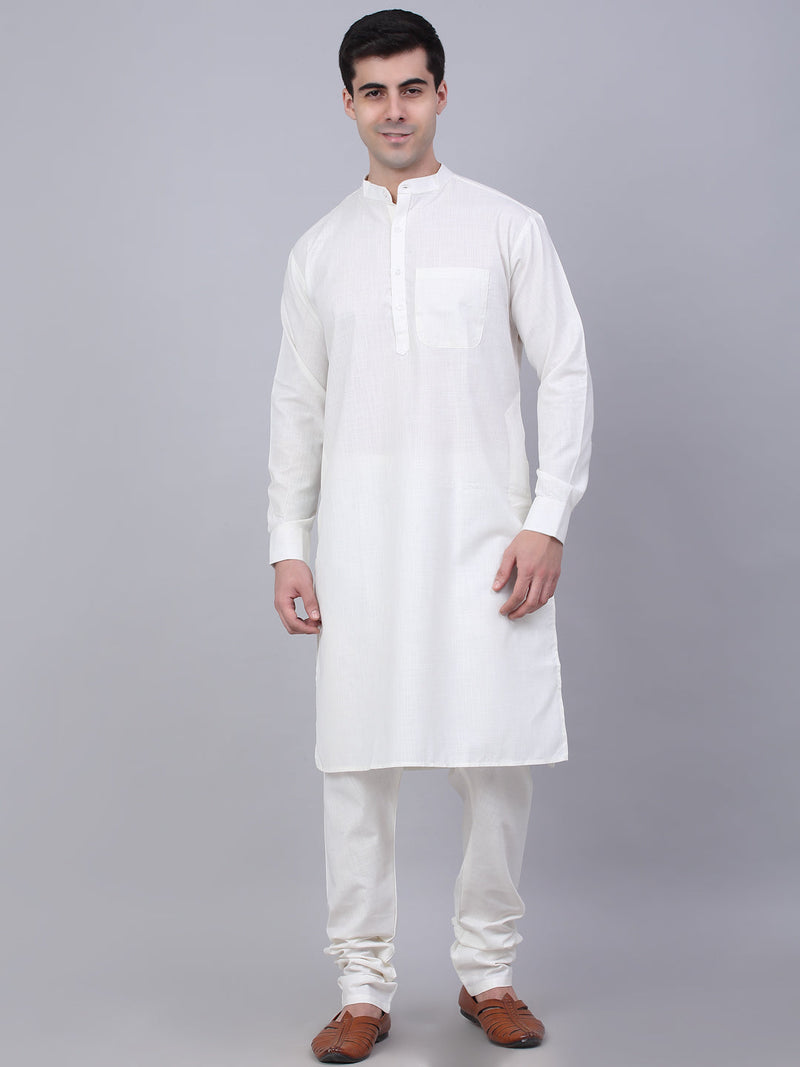 Men's Solid Kurta Pyjama With Nehru Jacket ( JOKPWC W-F 4046Navy )