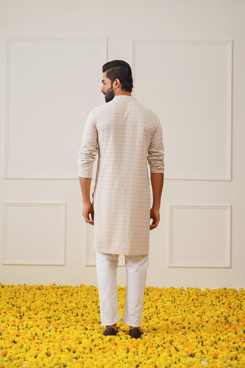 Sequin Embroidered Pure Cotton Kurta only