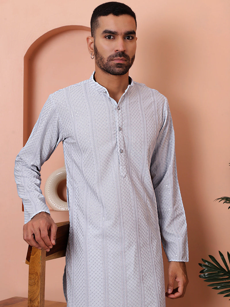 Men's Sequins Embroidered Kurta with Pyjama