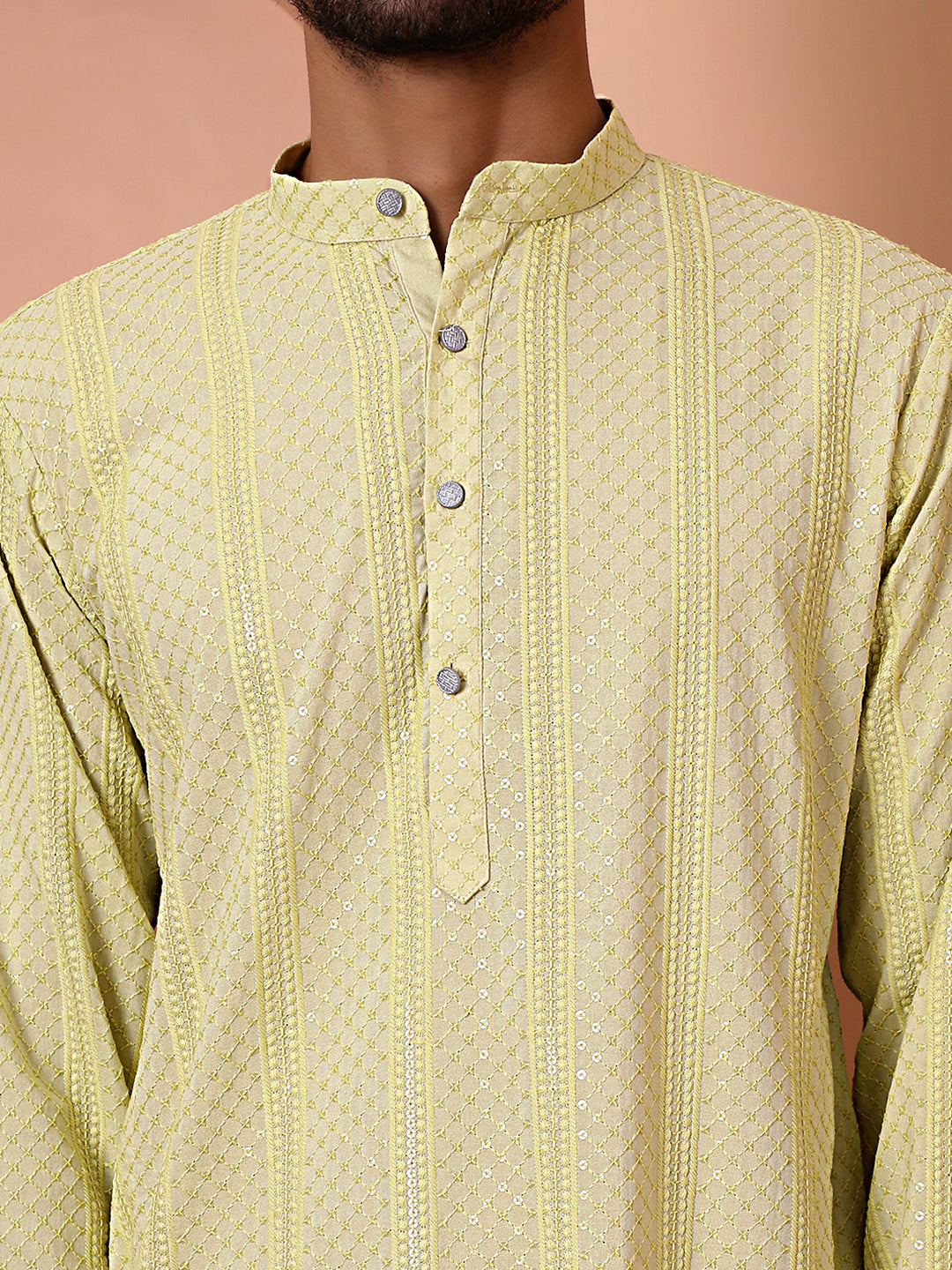 Men's Sequins Embroidered Kurta with Pyjama
