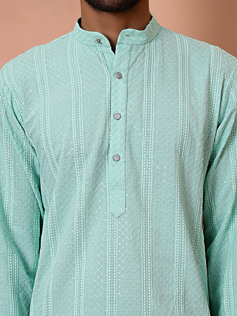 Men's Sequins Embroidered Kurta with Pyjama