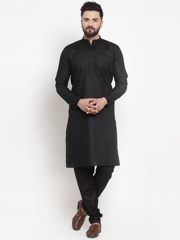 Jompers Men's Solid Cotton Kurtas