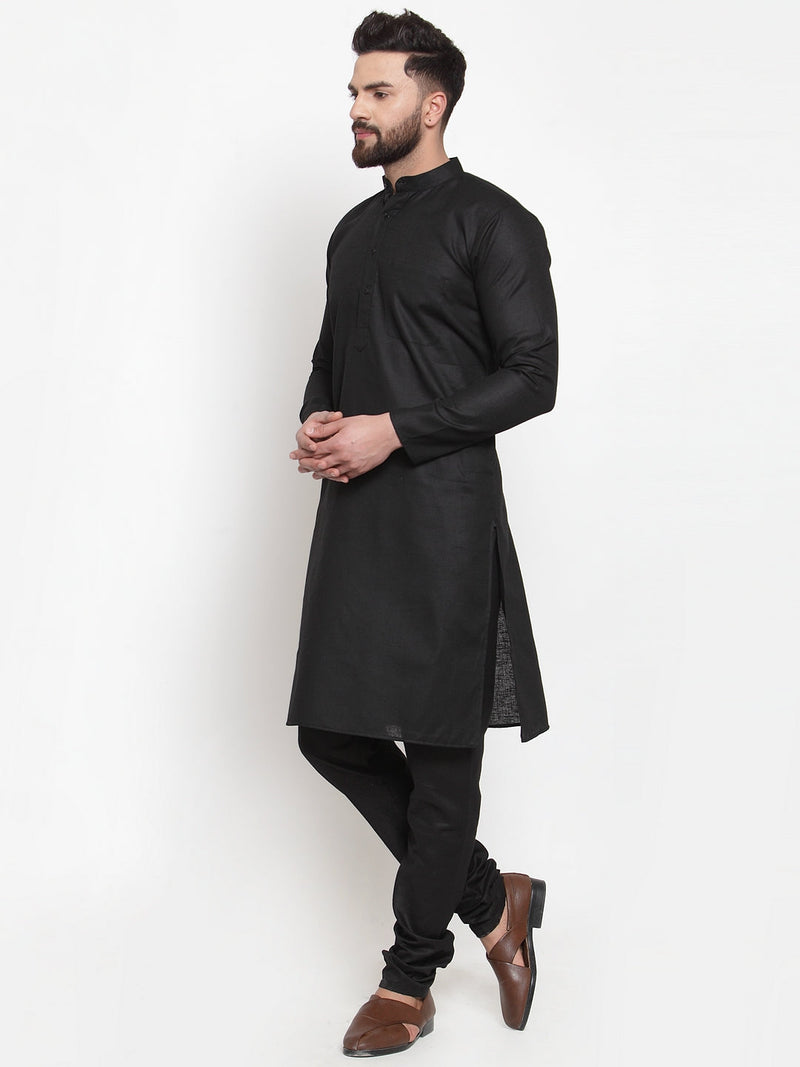 Jompers Men's Solid Cotton Kurtas