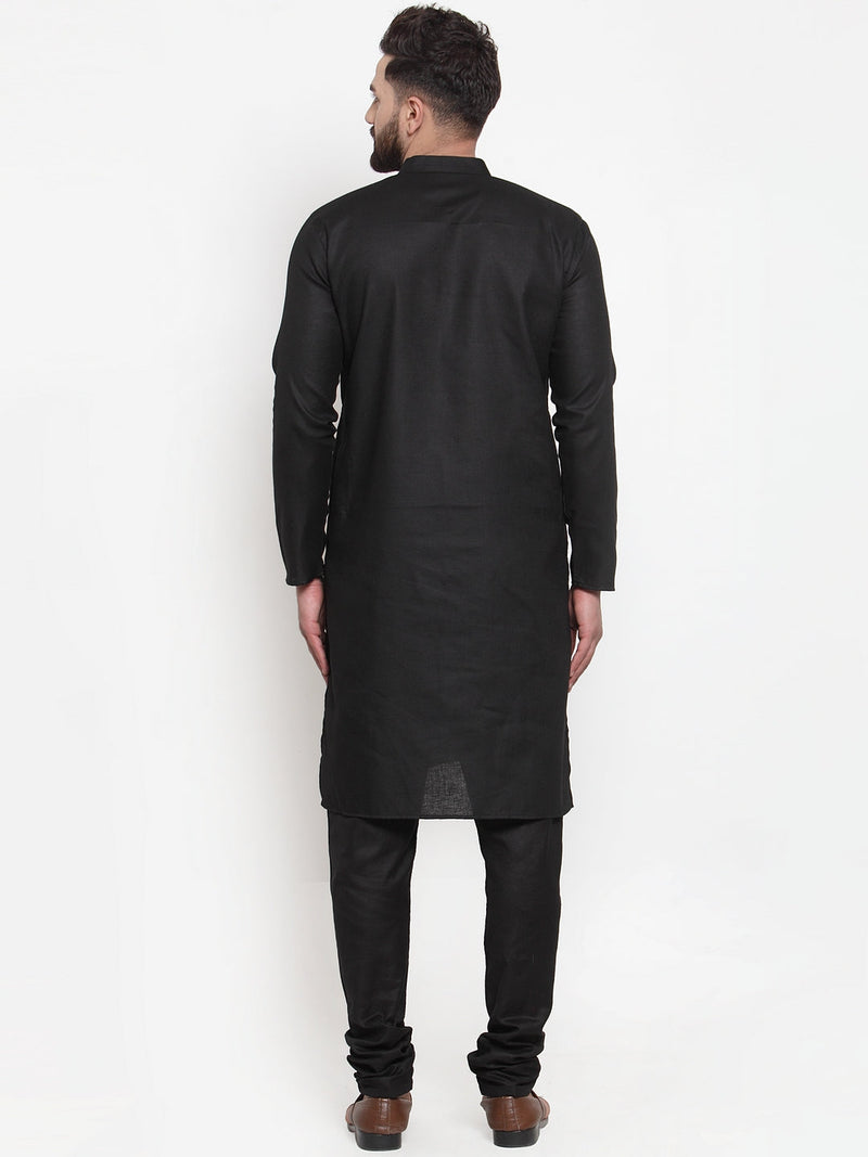 Jompers Men's Solid Cotton Kurtas