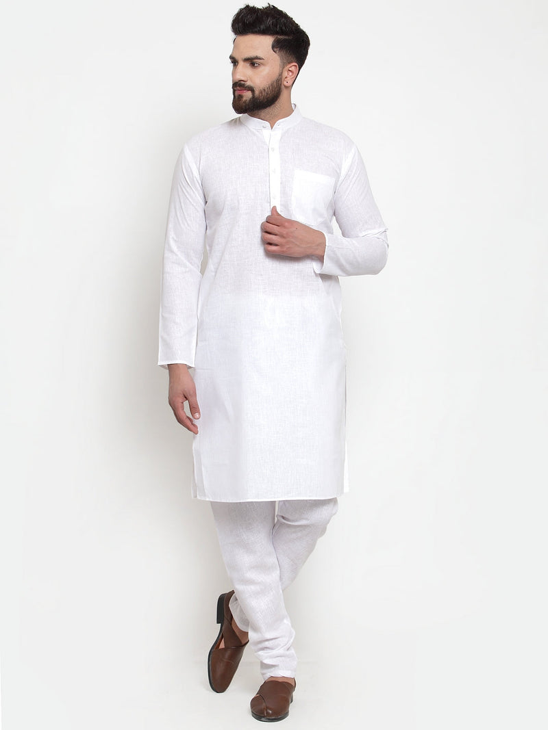 Jompers Men's Solid Cotton Kurtas