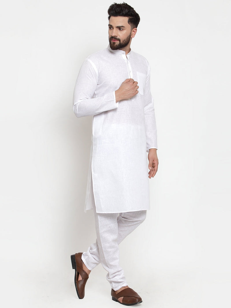 Jompers Men's Solid Cotton Kurtas