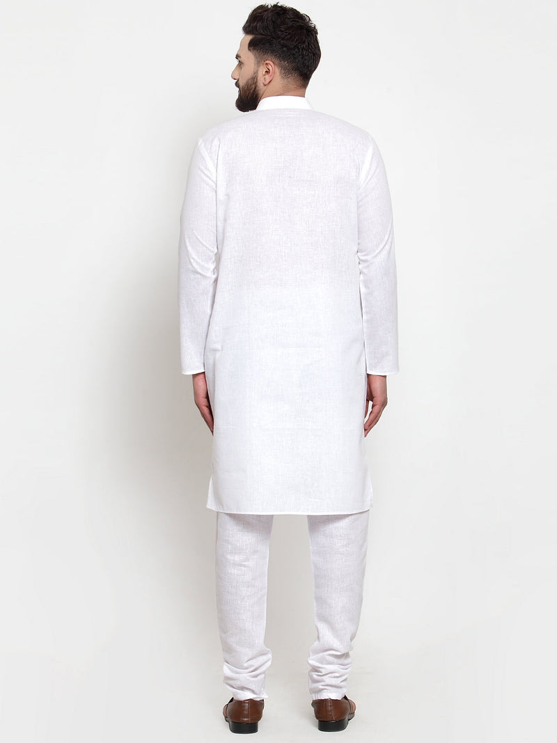 Jompers Men's Solid Cotton Kurtas