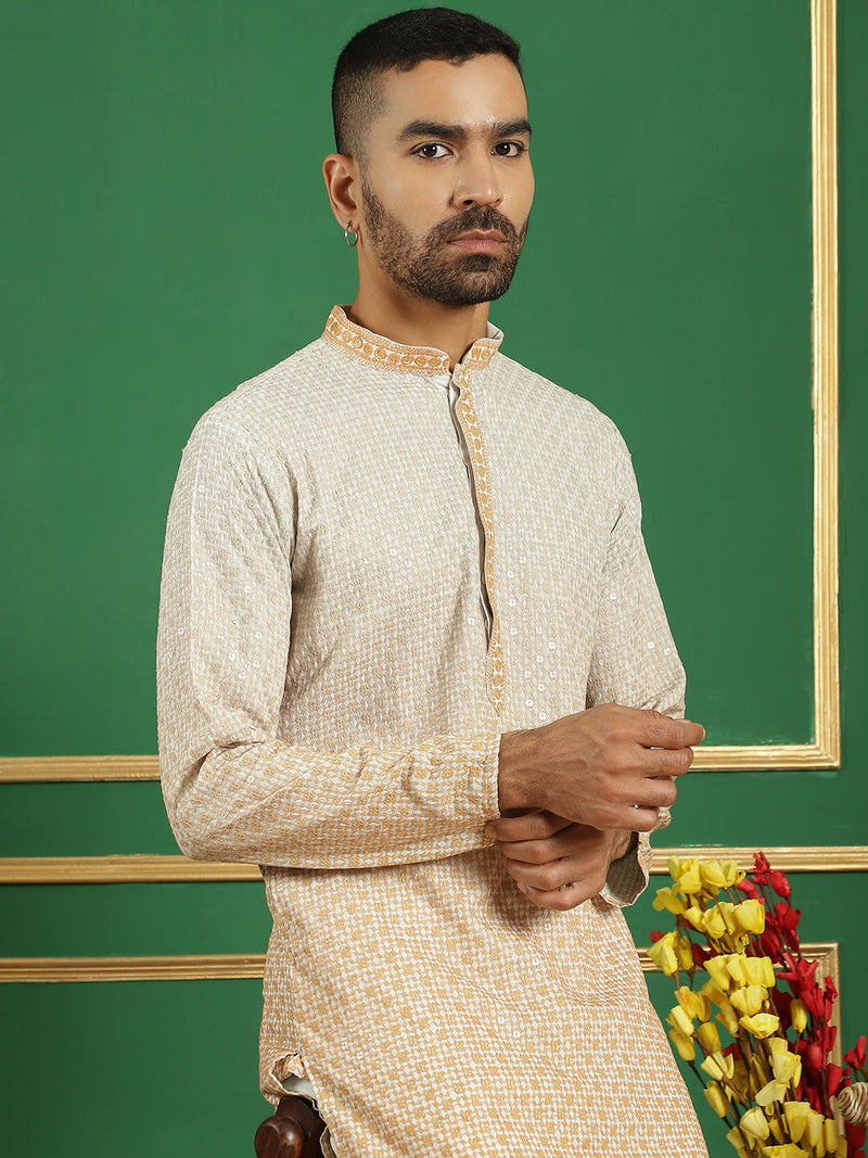 Men's Sequins Embroidered Kurta with Pyjama