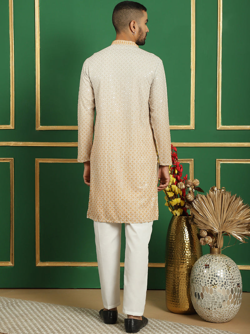 Men's Sequins Embroidered Kurta with Pyjama