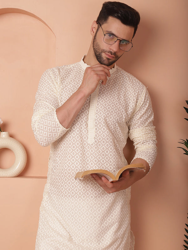 Chikankari Pure Cotton Kurta with Churidar