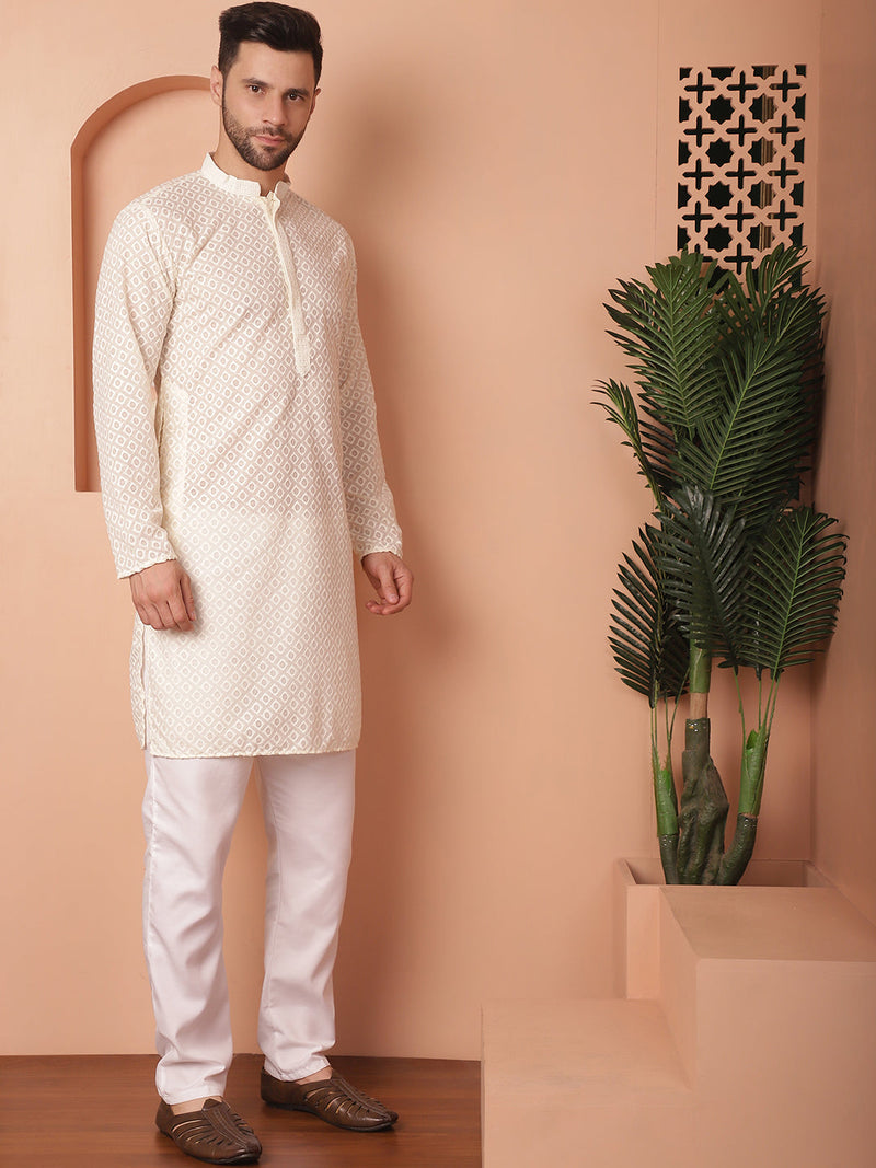 Chikankari Pure Cotton Kurta with Churidar